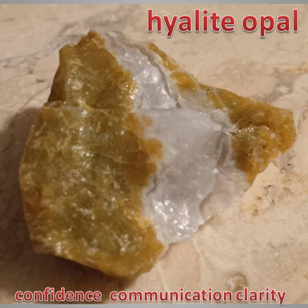 hyalite OPAL raw crystal stone 01 confidence CLARITY OCTOBER birthstone